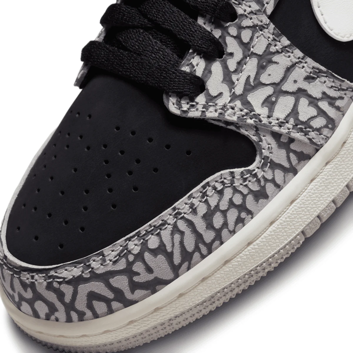 Kid's Air Jordan 1 Retro Low OG 'Black Elephant' - Image 7
